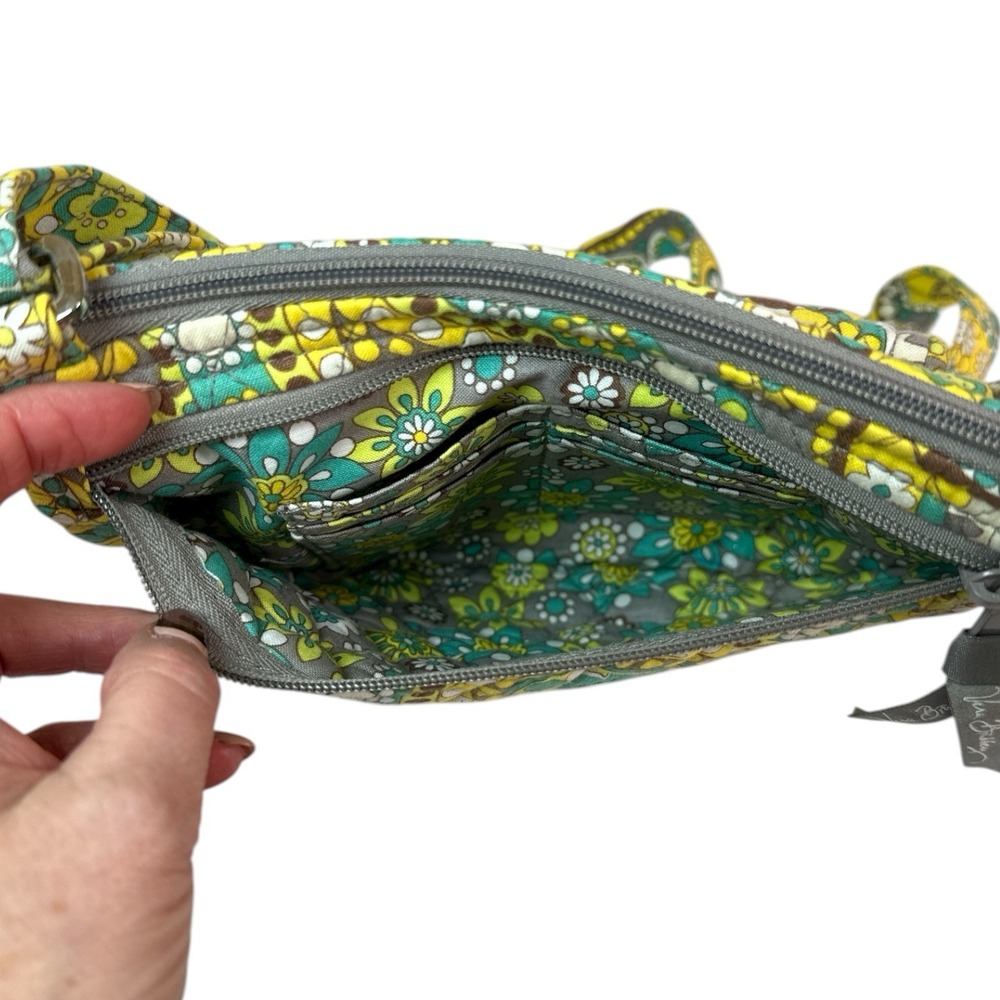 Vera Bradley Lizzy Crossbody Bag Purse Lemon Parfait Retired Paisley Floral - Picture 9 of 12